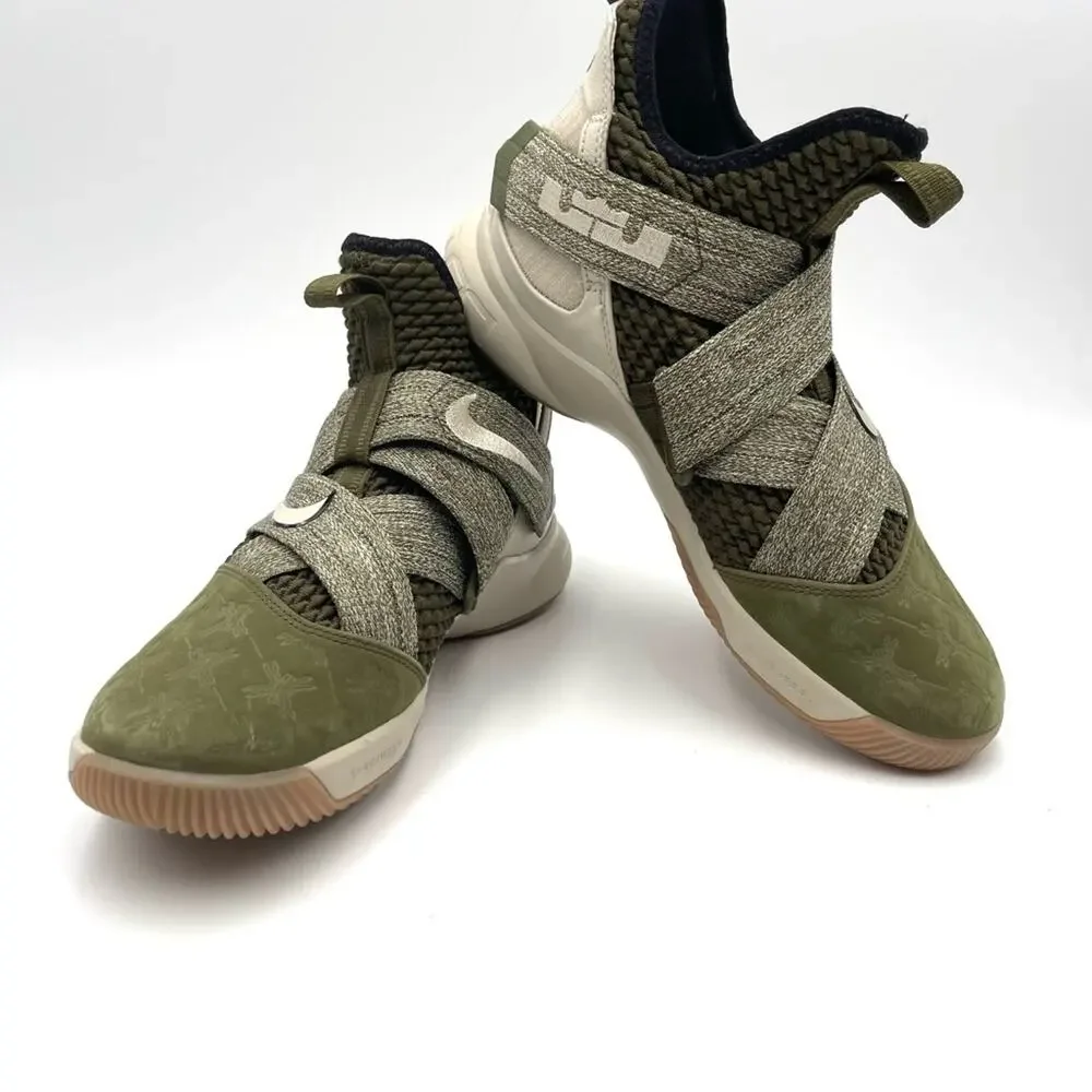 NIKE LeBron Soldier XII EP Olive Canvas High Cut A02609-300 size 7.5 basketball